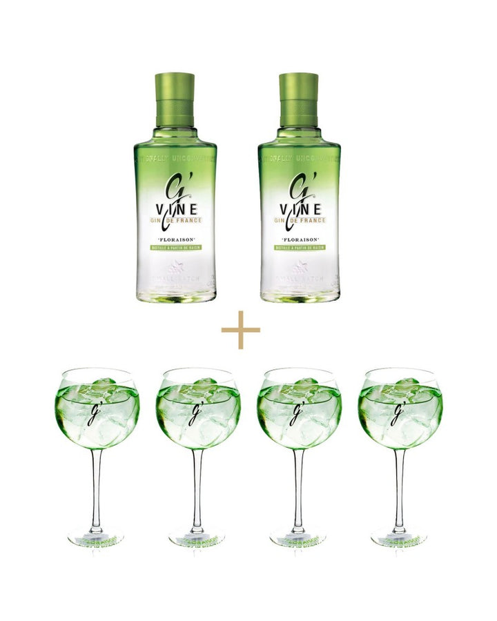 2 BOTELLAS GIN G'Vine Floraison +  4 COPAS