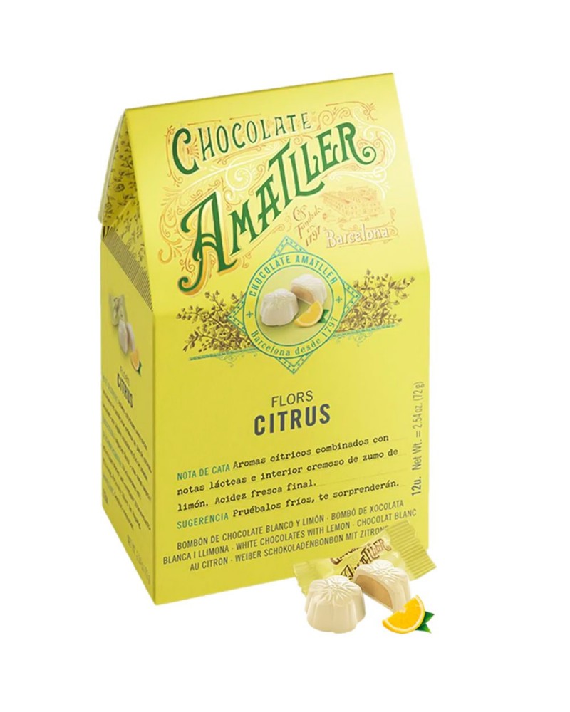 Amatller Bombones Flors Chocolate Blanco y Citrus 72gr.