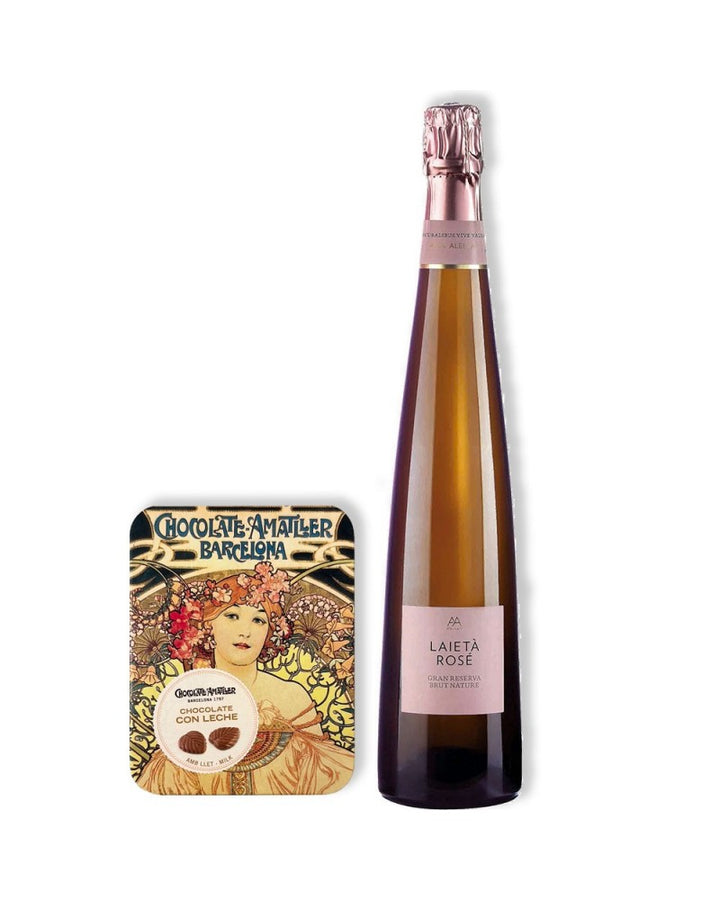 Cava Alta Alella Laietà rose + Hojas de Chocolate Amatller