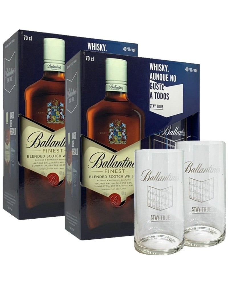 Estuche 2 Ballantine's + 4 Vasos