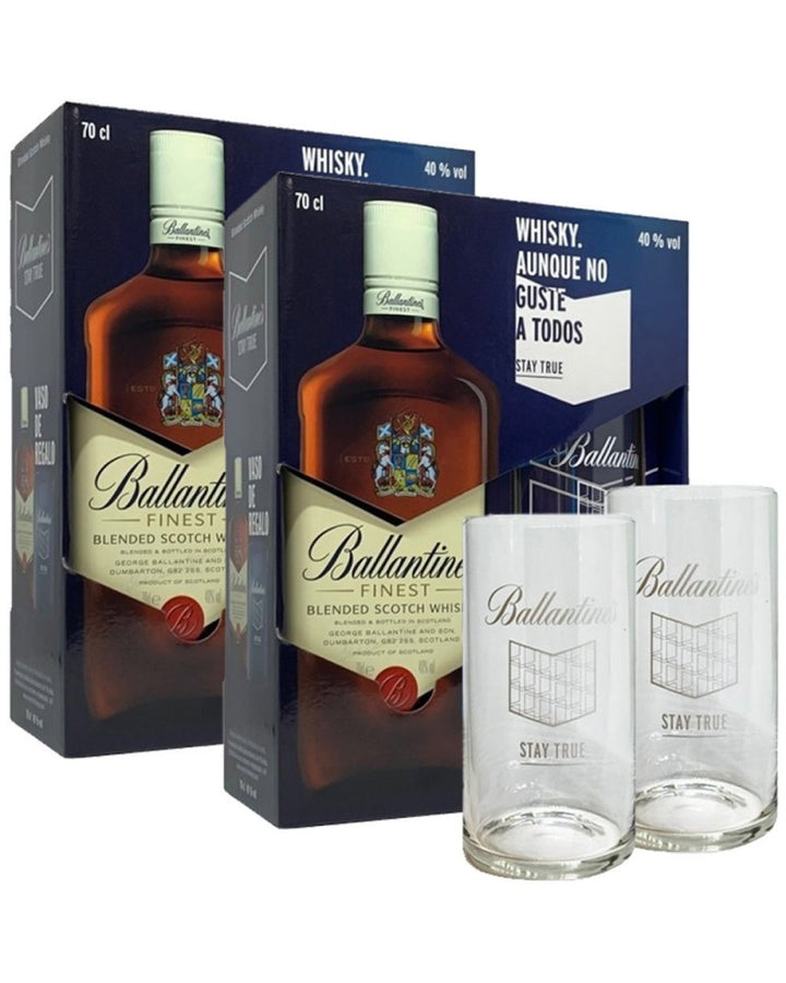 Estuche 2 Ballantine's + 4 Vasos