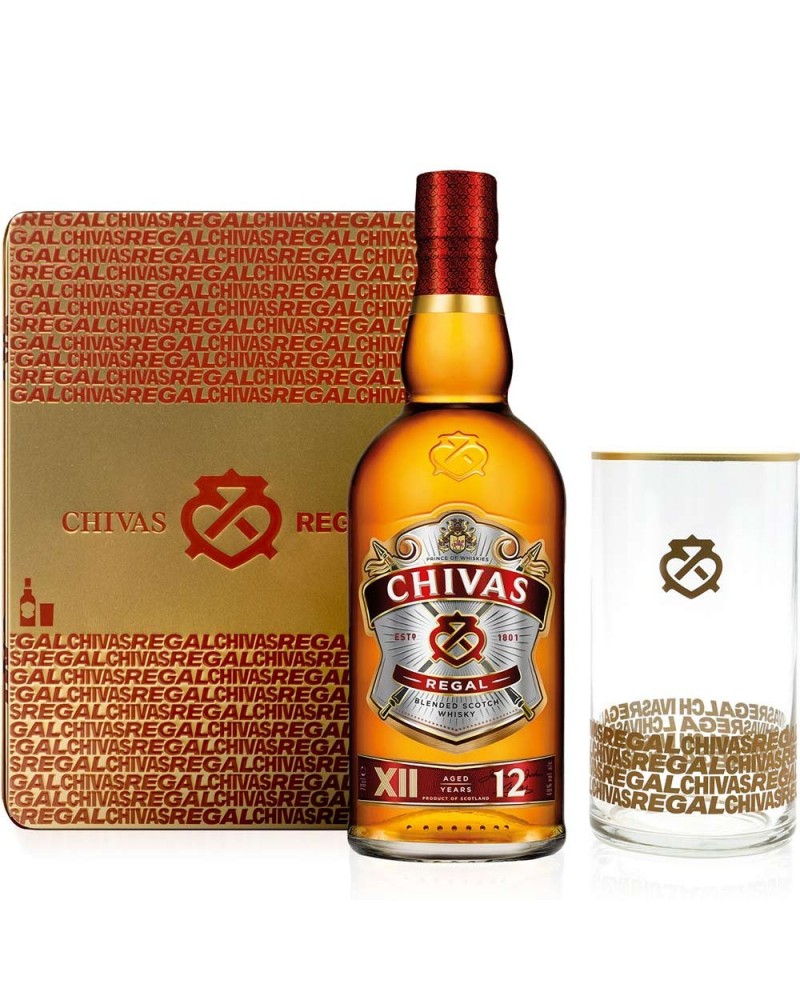 Estuche Chivas Regal 12 Años + Vaso de regalo