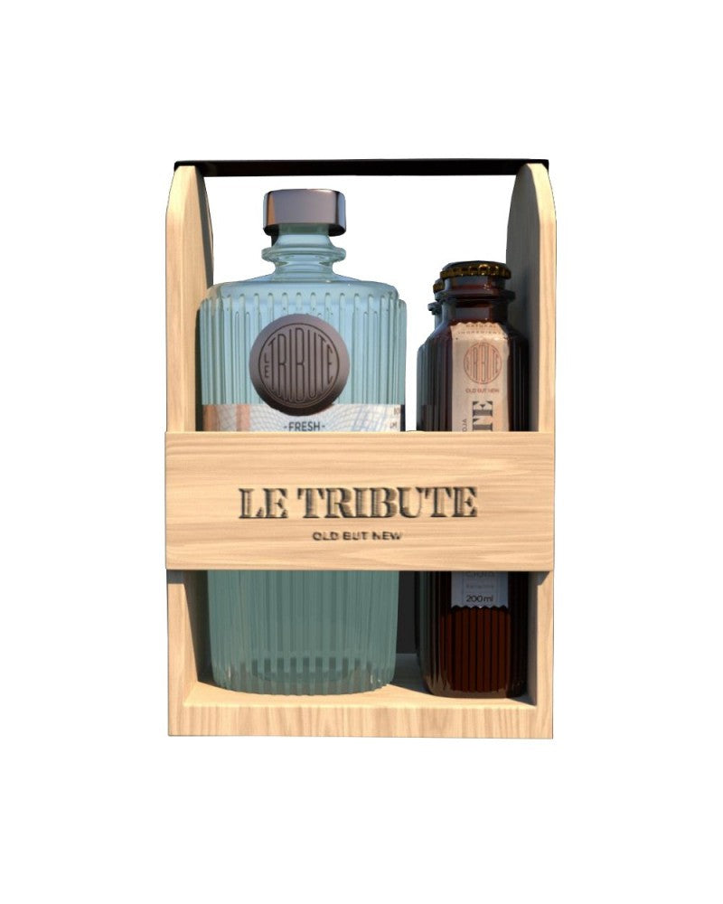 Estuche Madera Gin Le Tribute 70cl + 2 Tonicas 2020