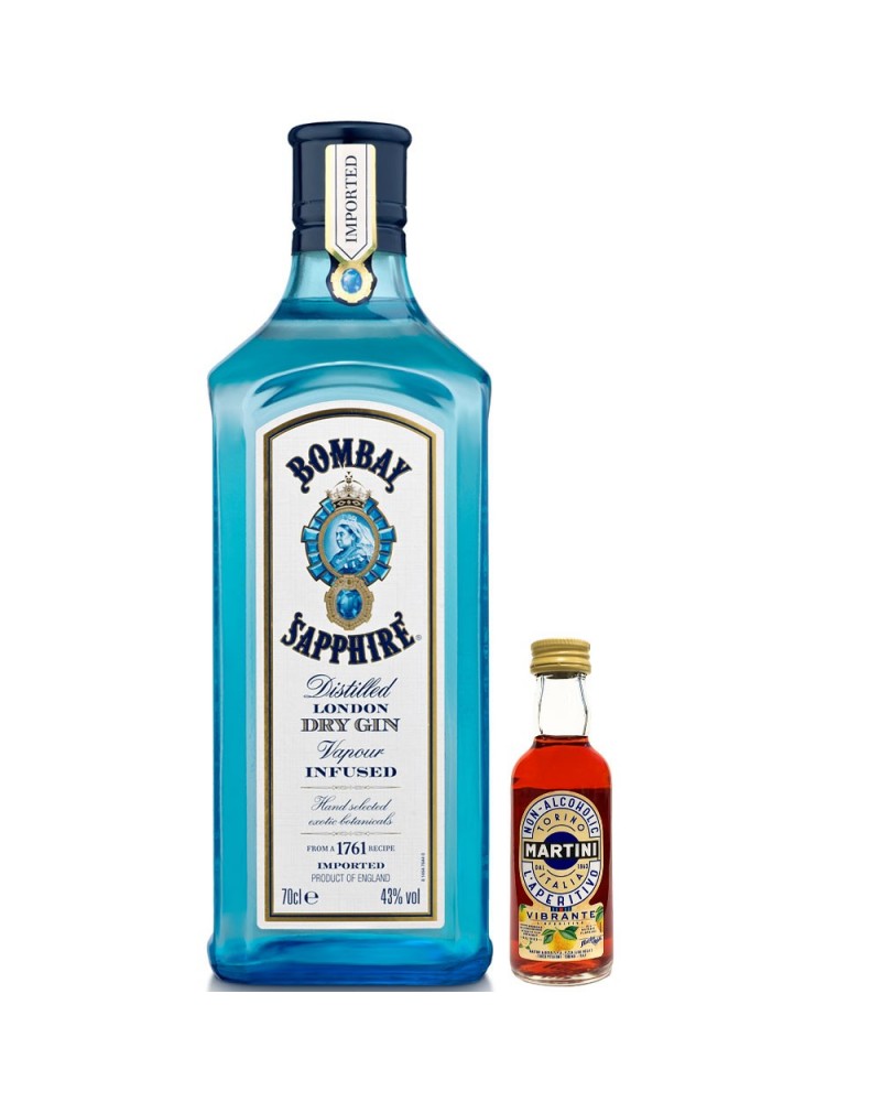 Gin Bombay Sapphire + Miniatura Martini