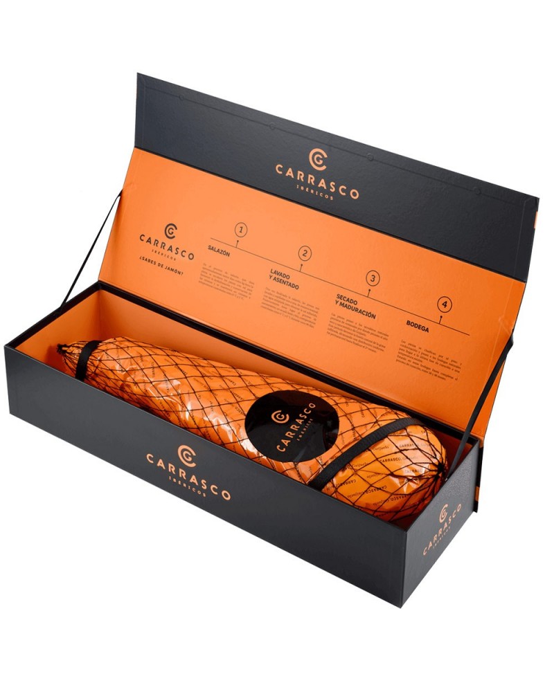 Jamón Carrasco Cebo de Campo 8-8.5 Kg + Caja de Lujo