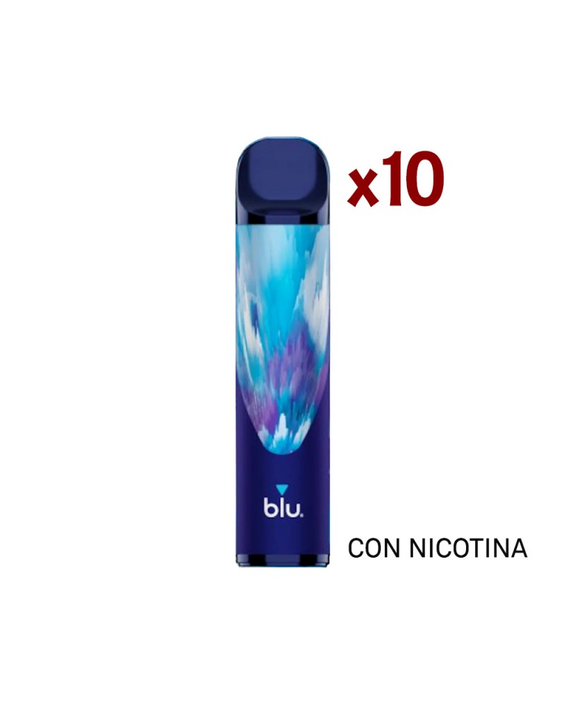 Pack 10 Blu Bar Vaper Desechable - Blue Ice Con Nicotina 600 Caladas