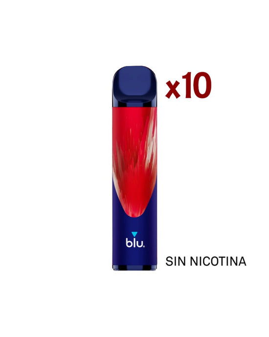 Pack 10 Blu Bar Vaper Desechable - Fresa Ice SIN Nicotina 600 Caladas