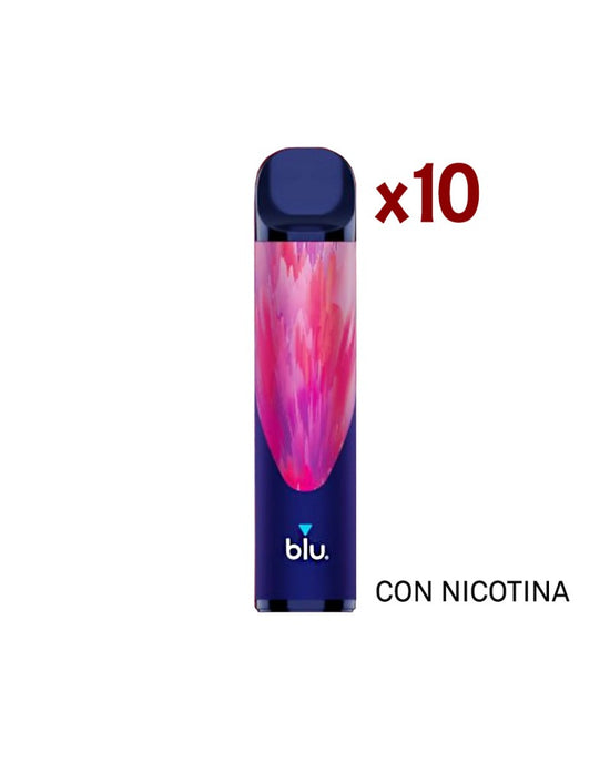 Pack 10 Blu Bar Vaper Desechable - Frutos del Bosque Con Nicotina 600 Caladas