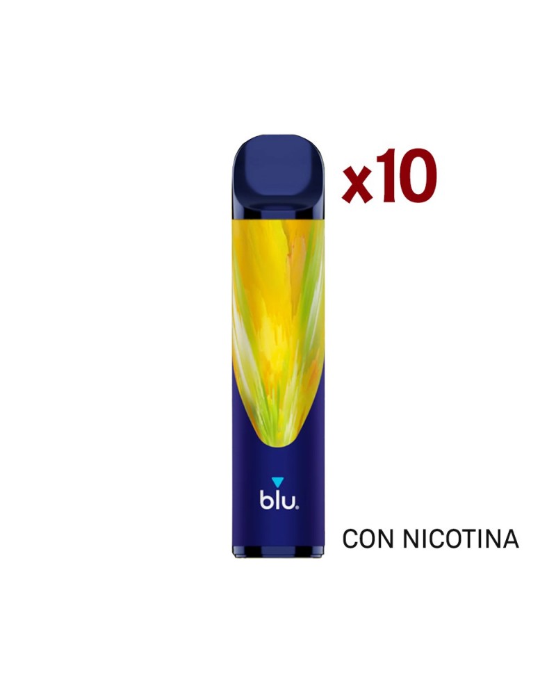 Pack 10 Blu Bar Vaper Desechable - Mango Ice Con Nicotina 600 Caladas