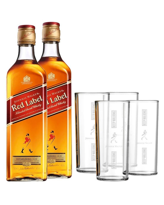 Pack 2 Johnnie Walker Red Label + 4 Vasos