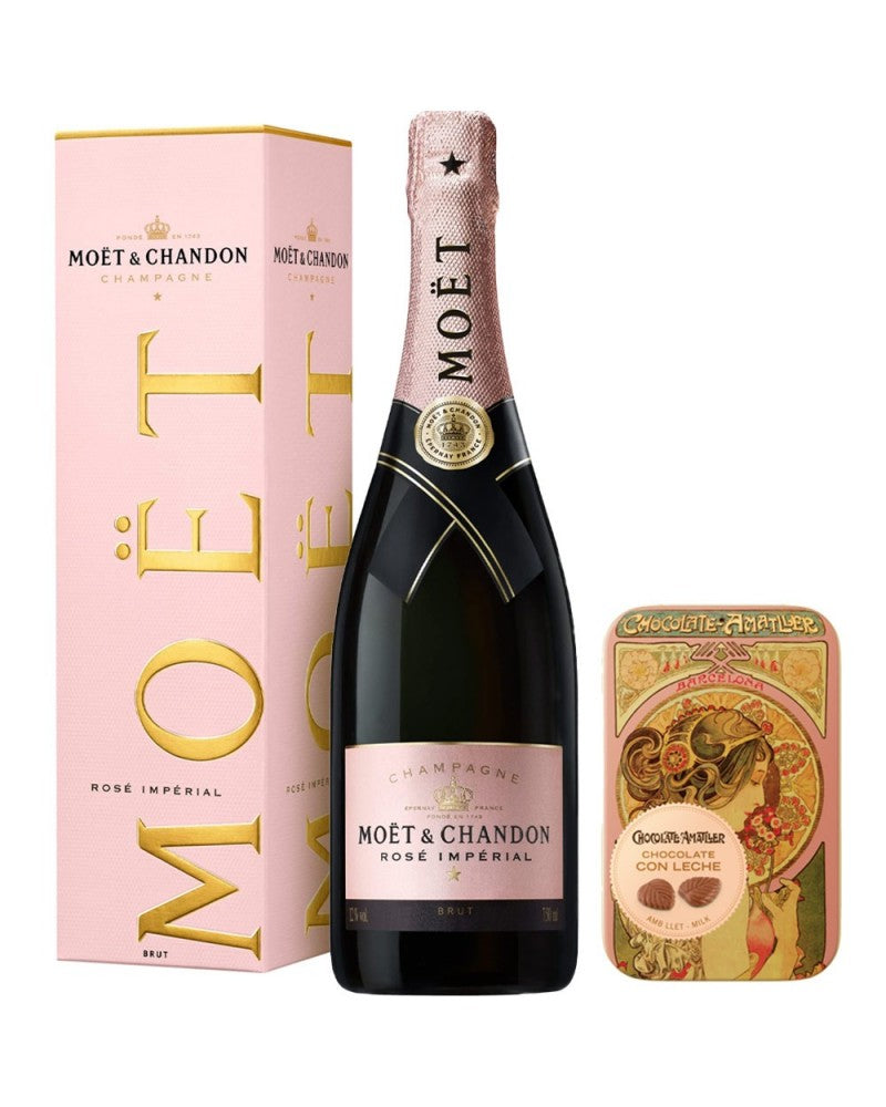 Pack San Valentin Moet & Chandon Rosé + Hojas Amatller 30gr.