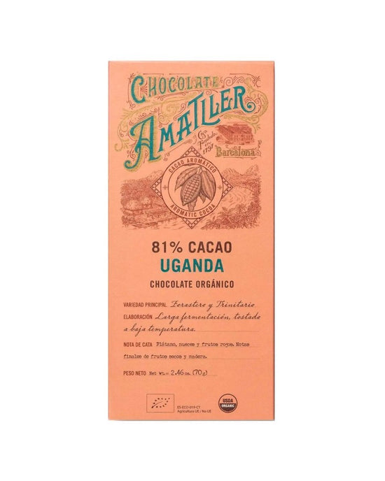 Tableta Chocolate Amatller 81% cacao Uganda 70g