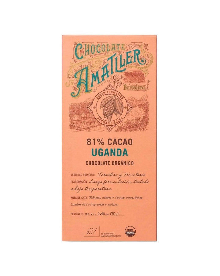 Tableta Chocolate Amatller 81% cacao Uganda 70g