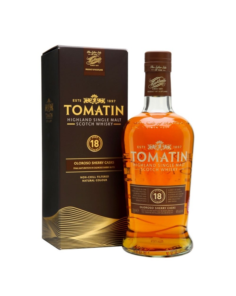 Tomatin Single Malt Whisky 18 Años + Estuche